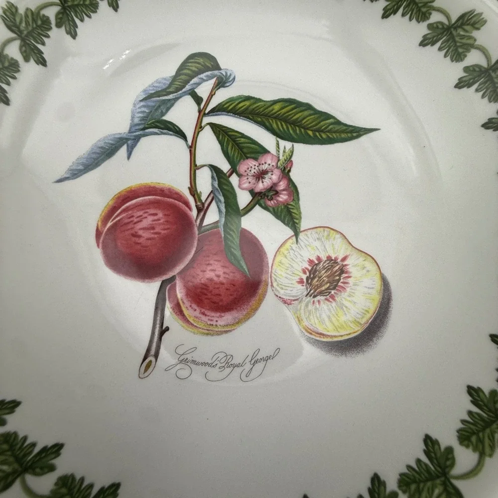 Portmeirion Pomona Pasta Bowl Set of 2 Fruit Botanical White England Laurel